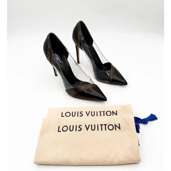 Louis Vuitton LV Monogram Call Back Heels Pumps EU 39.5 US 9.5 - Picture 1 of 12